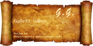 Győrfi Gábor névjegykártya